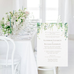 Invitation Mariage botanique blanc formel 2 Venue Gold Texte