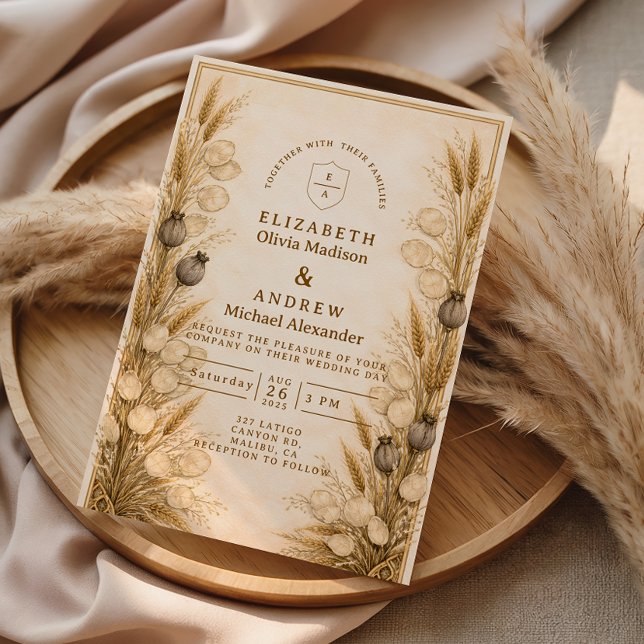 Invitation Mariage Botanique Blé d'Automne (Créateur téléchargé)