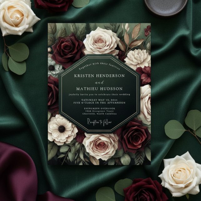 Invitation Mariage Botanique Bourguignon Maussade (Créateur téléchargé)