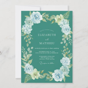 Invitation Mariage Botanique Brumeux de Teinte Téale