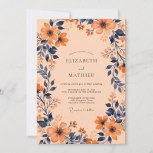 Invitation Mariage Botanique Captivant Abricot
