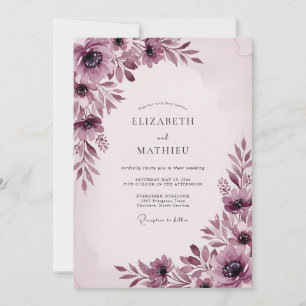 Invitation Mariage Botanique Captivant au Plum