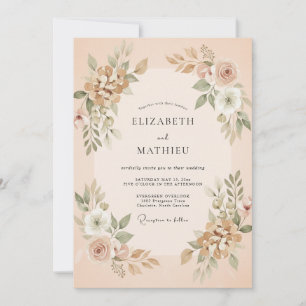 Invitation Mariage Botanique Champagne Blush