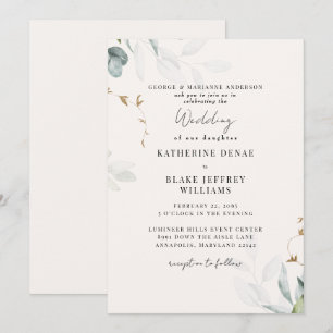 Invitation Mariage Botanique Champagne Clair
