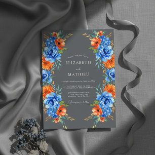 Invitation Mariage Botanique Charbon Vif