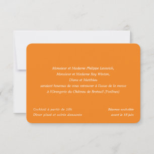 Invitation Mariage botanique chic agrus orange