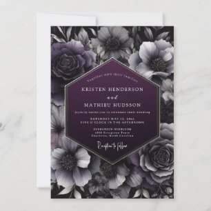 Invitation Mariage Botanique Crépuscule Prune