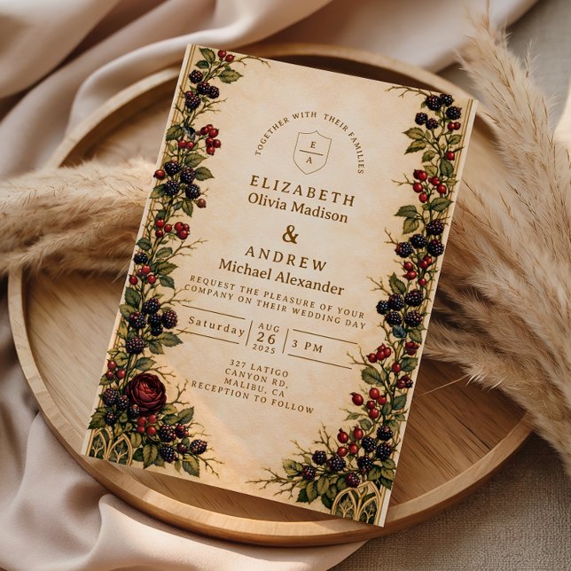 Invitation Mariage Botanique de Baies d'Automne (Créateur téléchargé)