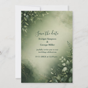 Invitation Mariage botanique de conte de fées élégant sapin F