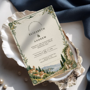 Invitation Mariage botanique de destination italien