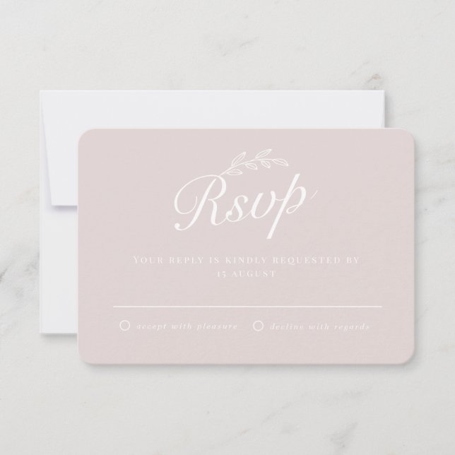 Invitation Mariage botanique de feuilles de script de main de (Devant)