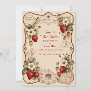 Invitation Mariage Botanique de Fraise Victorien