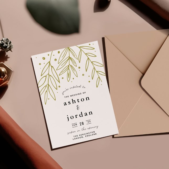 Invitation Mariage botanique de Green Sprigs (Green sprigs wedding invitation)