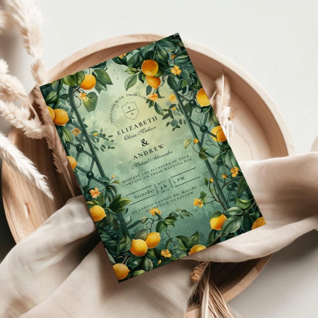 Invitation Mariage Botanique de Jardin de Citron (Créateur téléchargé)