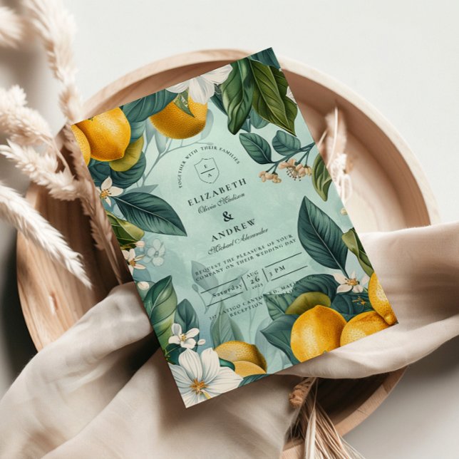 Invitation Mariage Botanique de Jardin de Citron (Créateur téléchargé)