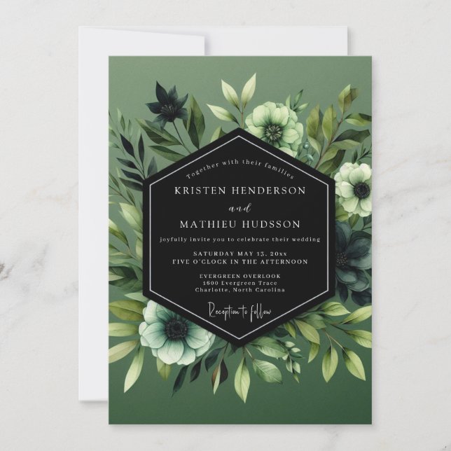 Invitation Mariage Botanique de la Sauge Ombrale (Devant)