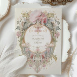Invitation Mariage botanique de l'Hibiscus Pastel inspiré par<br><div class="desc">Entrez dans une ère d'élégance d'antan avec ce faire-part de mariage d'inspiration Rococo, parfait pour le couple qui apprécie l'art et la romance du passé. L'avant de cette belle carte est une symphonie de teintes pastel muettes, avec un grand hibiscus dans les tons de pêche douce, complété par une variété...</div>