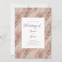 Mariage Botanique de Motif de Pampas Dessiné à la 
