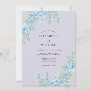 Invitation Mariage Botanique Délicat au Lavande