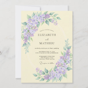 Invitation Mariage Botanique Délicat Lilas