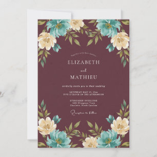 Invitation Mariage botanique dramatique bordeaux