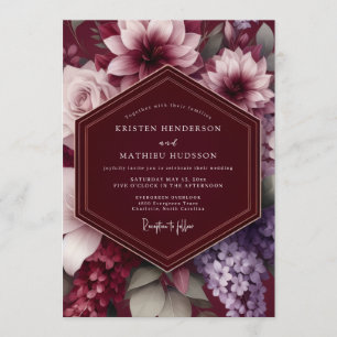 Invitation Mariage Botanique Dramatique en Bourgogne
