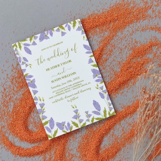 Invitation Mariage botanique du Fleur sauvage de prairie (Créateur téléchargé)