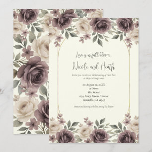 Invitation Mariage Botanique Dusty Mauve & Ivory Bloom