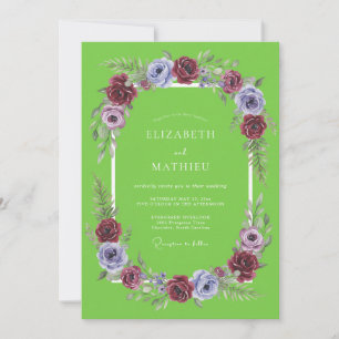 Invitation Mariage Botanique Éclatant Vert Citron
