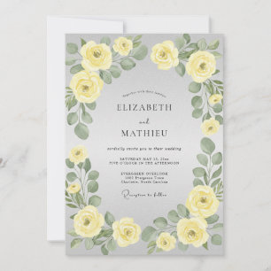 Invitation Mariage Botanique Élégant au Citron