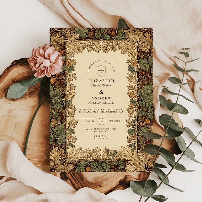 Invitation Mariage Botanique Élégant en Forêt (Créateur téléchargé)