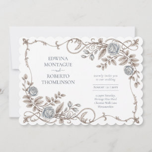 Invitation Mariage Botanique Élégant Victorien Héritage