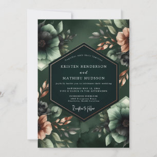 Invitation Mariage Botanique Émeraude Opulent