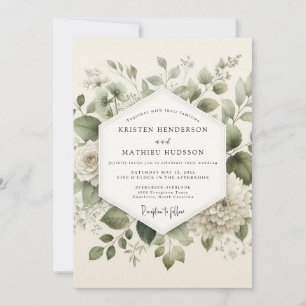 Invitation Mariage Botanique Éthéré de Sauge