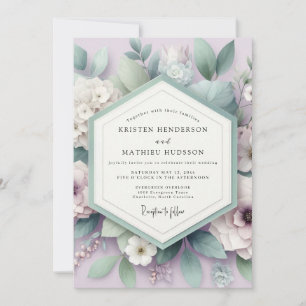 Invitation Mariage Botanique Éthéré Lavande