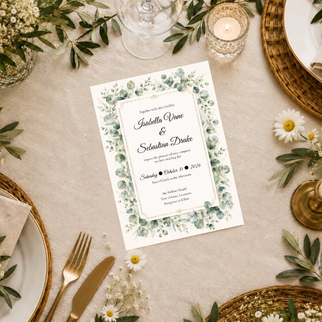 Invitation Mariage Botanique Eucalyptus (Créateur téléchargé)