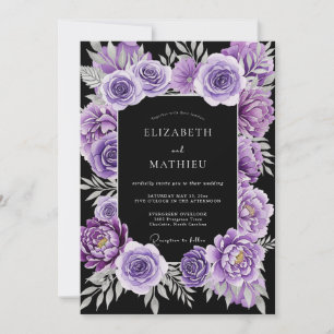 Invitation Mariage Botanique Exquis Pourpre