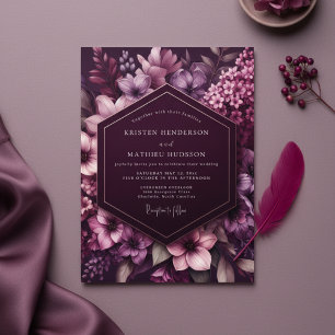 Invitation Mariage Botanique Fantaisiste au Prunier