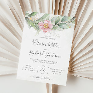 Invitation Mariage botanique Feuille Eucalyptus Green