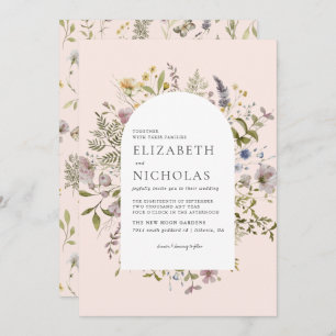 Invitation Mariage botanique fleur sauvage