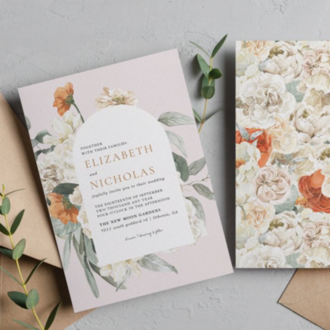 Invitation Mariage botanique floral Boho (Créateur téléchargé)