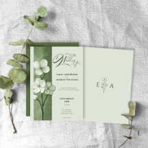 Mariage Botanique Floral Dessiné à la Main Vert Sa