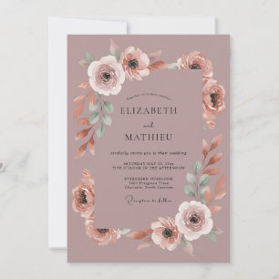 Invitation Mariage Botanique Floral Mauve Romantique
