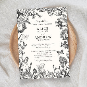 Invitation Mariage botanique floral vintage