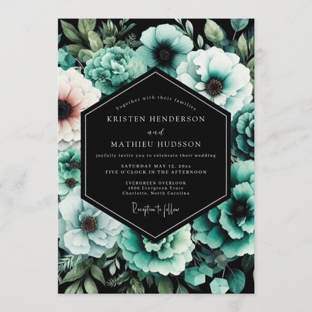 Invitation Mariage Botanique Humeur Saphyr (Devant)