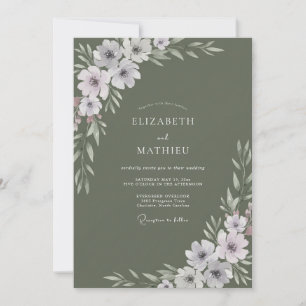 Invitation Mariage Botanique Lilas Sage