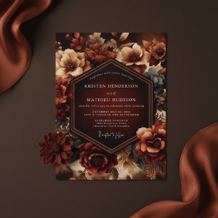 Invitation Mariage botanique luxueux de Bourgogne