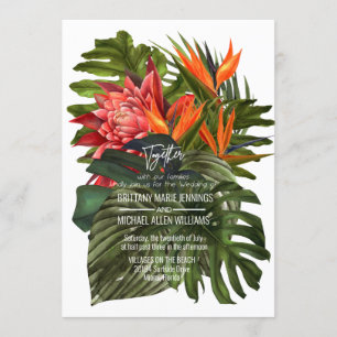 Invitation Mariage Botanique Luxuriant à la Brise Tropicale