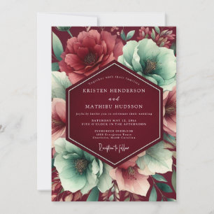 Invitation Mariage Botanique Luxuriant Bourgogne