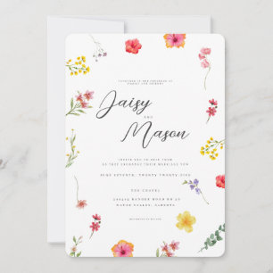 Invitation Mariage botanique minimaliste de printemps Fleur s